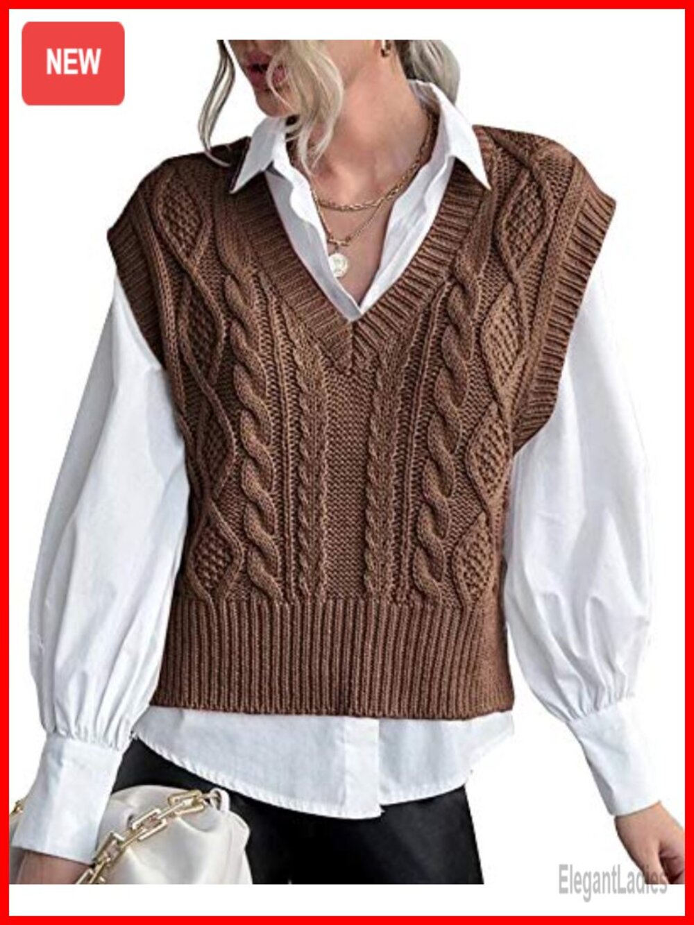 Womens V Neck Sleeveless Ribbed Knit Sweater Vest Preppy Casual Pullover